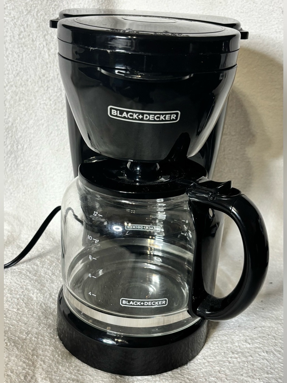 Black & Decker Black Coffee Maker with Glass Carafe
